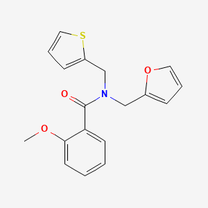 N-(furan-2-ylmethyl)-2-methoxy-N-(thiophen-2-ylmethyl)benzamide