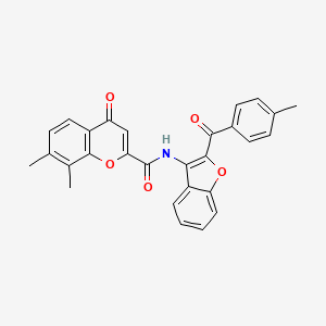 7,8-dimethyl-N-[2-(4-methylbenzoyl)-1-benzofuran-3-yl]-4-oxo-4H-chromene-2-carboxamide