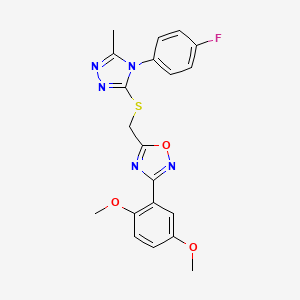 3-(2,5-dimethoxyphenyl)-5-({[4-(4-fluorophenyl)-5-methyl-4H-1,2,4-triazol-3-yl]sulfanyl}methyl)-1,2,4-oxadiazole