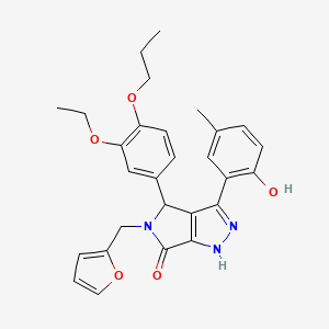 4-(3-ethoxy-4-propoxyphenyl)-5-(furan-2-ylmethyl)-3-(2-hydroxy-5-methylphenyl)-4,5-dihydropyrrolo[3,4-c]pyrazol-6(1H)-one