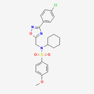 N-{[3-(4-chlorophenyl)-1,2,4-oxadiazol-5-yl]methyl}-N-cyclohexyl-4-methoxybenzenesulfonamide