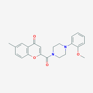 molecular formula C22H22N2O4 B11387056 2-{[4-(2-methoxyphenyl)piperazin-1-yl]carbonyl}-6-methyl-4H-chromen-4-one 