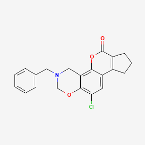 molecular formula C21H18ClNO3 B11387072 3-benzyl-11-chloro-3,4,8,9-tetrahydro-2H-cyclopenta[3,4]chromeno[8,7-e][1,3]oxazin-6(7H)-one 