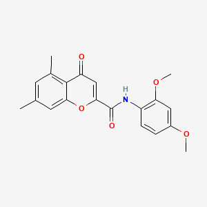 molecular formula C20H19NO5 B11387096 N-(2,4-dimethoxyphenyl)-5,7-dimethyl-4-oxo-4H-chromene-2-carboxamide 