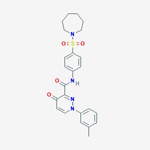 molecular formula C24H26N4O4S B11387101 N-[4-(azepan-1-ylsulfonyl)phenyl]-1-(3-methylphenyl)-4-oxo-1,4-dihydropyridazine-3-carboxamide 