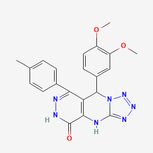 8-(3,4-dimethoxyphenyl)-10-(4-methylphenyl)-2,4,5,6,7,11,12-heptazatricyclo[7.4.0.03,7]trideca-1(9),3,5,10-tetraen-13-one