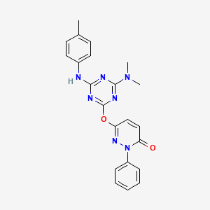 6-({4-(dimethylamino)-6-[(4-methylphenyl)amino]-1,3,5-triazin-2-yl}oxy)-2-phenylpyridazin-3(2H)-one