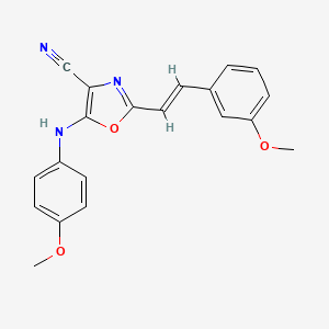 5-[(4-methoxyphenyl)amino]-2-[(E)-2-(3-methoxyphenyl)ethenyl]-1,3-oxazole-4-carbonitrile