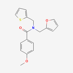 N-(furan-2-ylmethyl)-4-methoxy-N-(thiophen-2-ylmethyl)benzamide