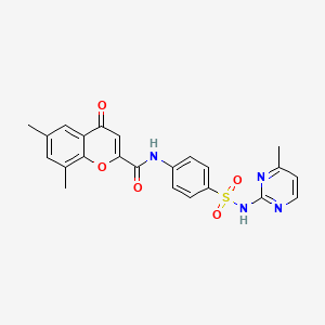 6,8-dimethyl-N-[4-[(4-methylpyrimidin-2-yl)sulfamoyl]phenyl]-4-oxochromene-2-carboxamide