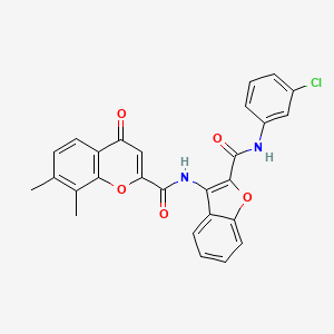 N-{2-[(3-chlorophenyl)carbamoyl]-1-benzofuran-3-yl}-7,8-dimethyl-4-oxo-4H-chromene-2-carboxamide