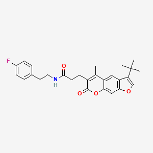 molecular formula C27H28FNO4 B11387222 3-(3-tert-butyl-5-methyl-7-oxo-7H-furo[3,2-g]chromen-6-yl)-N-[2-(4-fluorophenyl)ethyl]propanamide 