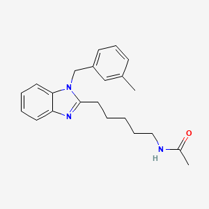 molecular formula C22H27N3O B11387239 N-{5-[1-(3-methylbenzyl)-1H-benzimidazol-2-yl]pentyl}acetamide 