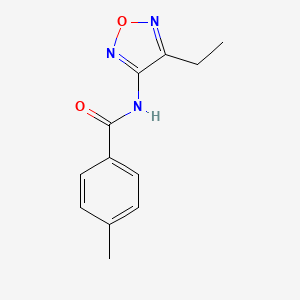 molecular formula C12H13N3O2 B11387241 N-(4-ethyl-1,2,5-oxadiazol-3-yl)-4-methylbenzamide 