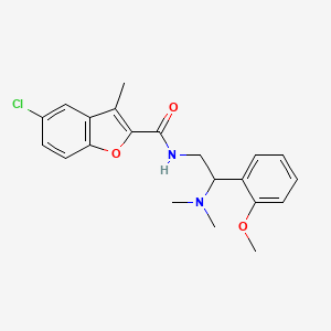 molecular formula C21H23ClN2O3 B11387267 5-chloro-N-[2-(dimethylamino)-2-(2-methoxyphenyl)ethyl]-3-methyl-1-benzofuran-2-carboxamide 