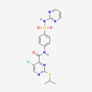 5-chloro-2-(propan-2-ylsulfanyl)-N-[4-(pyrimidin-2-ylsulfamoyl)phenyl]pyrimidine-4-carboxamide