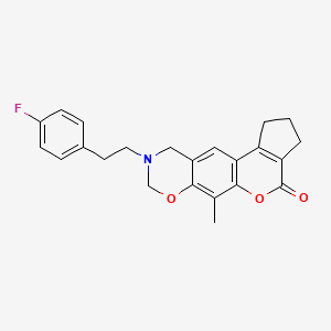 9-(4-Fluorophenethyl)-6-methyl-2,3,9,10-tetrahydro-8H-cyclopenta[3,4]chromeno[6,7-E][1,3]oxazin-4(1H)-one