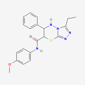 molecular formula C20H21N5O2S B11387317 3-ethyl-N-(4-methoxyphenyl)-6-phenyl-6,7-dihydro-5H-[1,2,4]triazolo[3,4-b][1,3,4]thiadiazine-7-carboxamide 