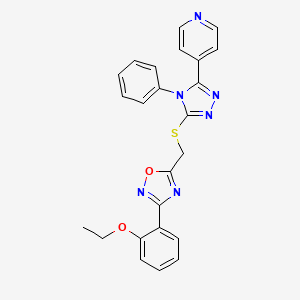 molecular formula C24H20N6O2S B11387336 4-[5-({[3-(2-ethoxyphenyl)-1,2,4-oxadiazol-5-yl]methyl}sulfanyl)-4-phenyl-4H-1,2,4-triazol-3-yl]pyridine 