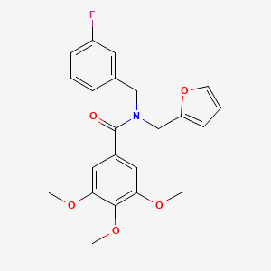 molecular formula C22H22FNO5 B11387341 N-(3-fluorobenzyl)-N-(furan-2-ylmethyl)-3,4,5-trimethoxybenzamide 