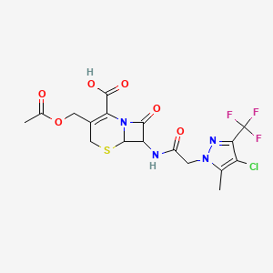 molecular formula C17H16ClF3N4O6S B11387367 3-[(acetyloxy)methyl]-7-({[4-chloro-5-methyl-3-(trifluoromethyl)-1H-pyrazol-1-yl]acetyl}amino)-8-oxo-5-thia-1-azabicyclo[4.2.0]oct-2-ene-2-carboxylic acid 