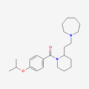 molecular formula C23H36N2O2 B11387395 1-(2-{1-[4-(Propan-2-yloxy)benzoyl]piperidin-2-yl}ethyl)azepane 