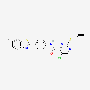 5-chloro-N-[4-(6-methyl-1,3-benzothiazol-2-yl)phenyl]-2-(prop-2-en-1-ylsulfanyl)pyrimidine-4-carboxamide