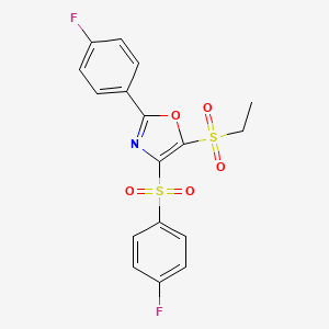 molecular formula C17H13F2NO5S2 B11387417 5-(Ethylsulfonyl)-2-(4-fluorophenyl)-4-[(4-fluorophenyl)sulfonyl]-1,3-oxazole 