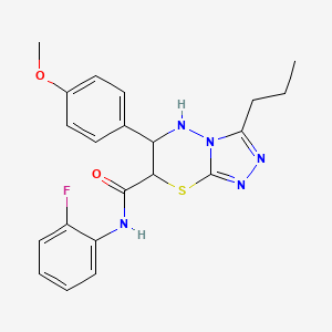 molecular formula C21H22FN5O2S B11387442 N-(2-fluorophenyl)-6-(4-methoxyphenyl)-3-propyl-6,7-dihydro-5H-[1,2,4]triazolo[3,4-b][1,3,4]thiadiazine-7-carboxamide 