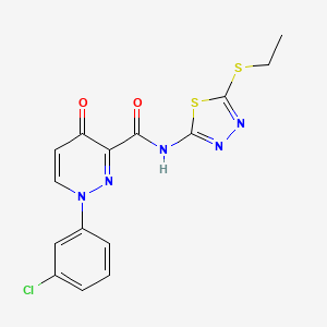 molecular formula C15H12ClN5O2S2 B11387446 1-(3-chlorophenyl)-N-[5-(ethylsulfanyl)-1,3,4-thiadiazol-2-yl]-4-oxo-1,4-dihydropyridazine-3-carboxamide 