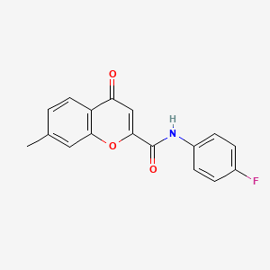 molecular formula C17H12FNO3 B11387460 N-(4-fluorophenyl)-7-methyl-4-oxo-4H-chromene-2-carboxamide 