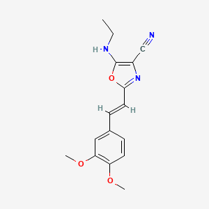 2-[(E)-2-(3,4-dimethoxyphenyl)ethenyl]-5-(ethylamino)-1,3-oxazole-4-carbonitrile