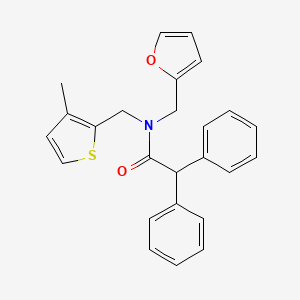 N-(furan-2-ylmethyl)-N-[(3-methylthiophen-2-yl)methyl]-2,2-diphenylacetamide