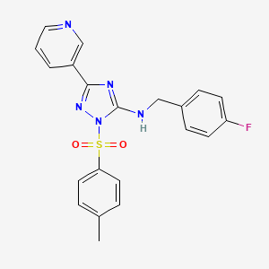 molecular formula C21H18FN5O2S B11387501 N-(4-fluorobenzyl)-1-[(4-methylphenyl)sulfonyl]-3-(pyridin-3-yl)-1H-1,2,4-triazol-5-amine 