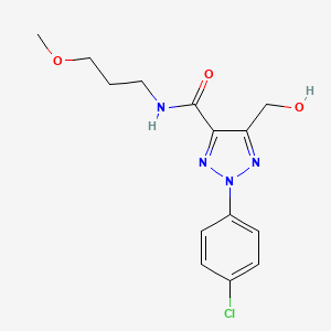 molecular formula C14H17ClN4O3 B11387539 2-(4-chlorophenyl)-5-(hydroxymethyl)-N-(3-methoxypropyl)-2H-1,2,3-triazole-4-carboxamide 