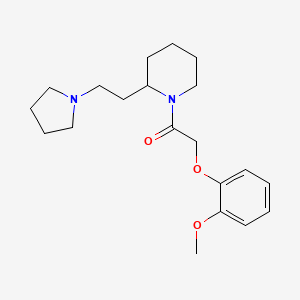 2-(2-Methoxyphenoxy)-1-{2-[2-(pyrrolidin-1-yl)ethyl]piperidin-1-yl}ethanone