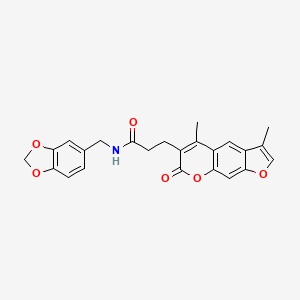 N-(1,3-benzodioxol-5-ylmethyl)-3-(3,5-dimethyl-7-oxo-7H-furo[3,2-g]chromen-6-yl)propanamide