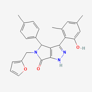 molecular formula C25H23N3O3 B11387555 5-(furan-2-ylmethyl)-3-(2-hydroxy-4,6-dimethylphenyl)-4-(4-methylphenyl)-4,5-dihydropyrrolo[3,4-c]pyrazol-6(1H)-one 