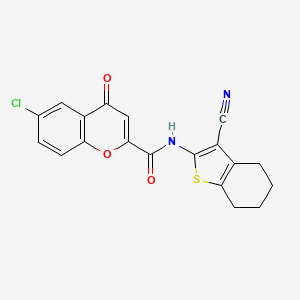 molecular formula C19H13ClN2O3S B11387563 6-chloro-N-(3-cyano-4,5,6,7-tetrahydro-1-benzothiophen-2-yl)-4-oxo-4H-chromene-2-carboxamide 