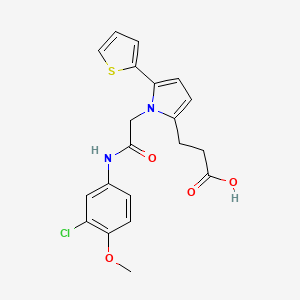 3-[1-{2-[(3-chloro-4-methoxyphenyl)amino]-2-oxoethyl}-5-(thiophen-2-yl)-1H-pyrrol-2-yl]propanoic acid