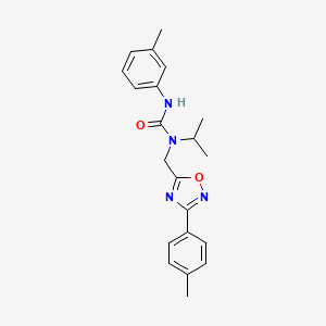 molecular formula C21H24N4O2 B11387600 3-(3-Methylphenyl)-1-{[3-(4-methylphenyl)-1,2,4-oxadiazol-5-yl]methyl}-1-propan-2-ylurea 