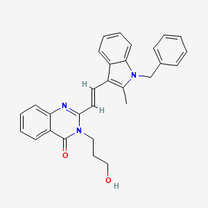 2-[(E)-2-(1-benzyl-2-methyl-1H-indol-3-yl)ethenyl]-3-(3-hydroxypropyl)quinazolin-4(3H)-one