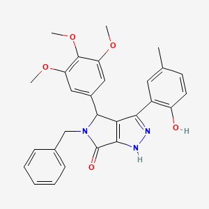 molecular formula C28H27N3O5 B11387604 5-benzyl-3-(2-hydroxy-5-methylphenyl)-4-(3,4,5-trimethoxyphenyl)-4,5-dihydropyrrolo[3,4-c]pyrazol-6(1H)-one 