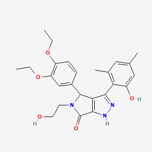 molecular formula C25H29N3O5 B11387612 4-(3,4-diethoxyphenyl)-3-(2-hydroxy-4,6-dimethylphenyl)-5-(2-hydroxyethyl)-4,5-dihydropyrrolo[3,4-c]pyrazol-6(1H)-one 