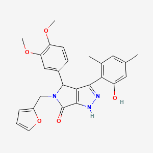 4-(3,4-dimethoxyphenyl)-5-(furan-2-ylmethyl)-3-(2-hydroxy-4,6-dimethylphenyl)-4,5-dihydropyrrolo[3,4-c]pyrazol-6(1H)-one