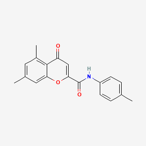 molecular formula C19H17NO3 B11387630 5,7-dimethyl-N-(4-methylphenyl)-4-oxo-4H-chromene-2-carboxamide 