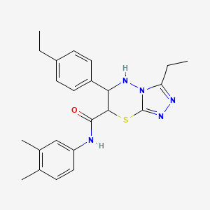 molecular formula C23H27N5OS B11387659 N-(3,4-dimethylphenyl)-3-ethyl-6-(4-ethylphenyl)-6,7-dihydro-5H-[1,2,4]triazolo[3,4-b][1,3,4]thiadiazine-7-carboxamide 