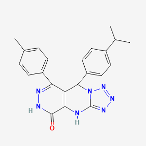 10-(4-methylphenyl)-8-(4-propan-2-ylphenyl)-2,4,5,6,7,11,12-heptazatricyclo[7.4.0.03,7]trideca-1(9),3,5,10-tetraen-13-one