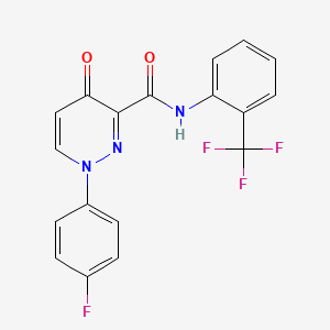 molecular formula C18H11F4N3O2 B11387667 1-(4-fluorophenyl)-4-oxo-N-[2-(trifluoromethyl)phenyl]-1,4-dihydropyridazine-3-carboxamide 