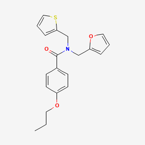 N-(furan-2-ylmethyl)-4-propoxy-N-(thiophen-2-ylmethyl)benzamide